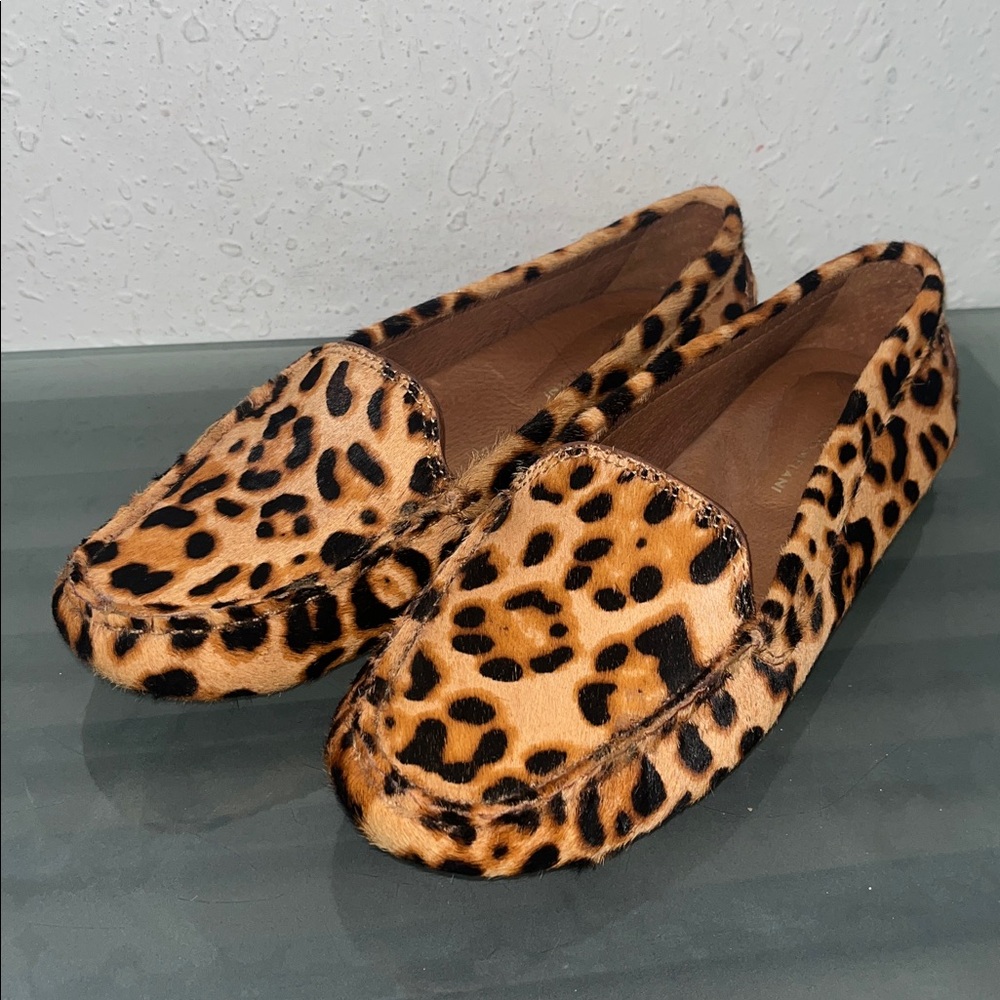 Antonio Melani Real Bovine Cow Hair Leopard Loafer Driving Shoes
